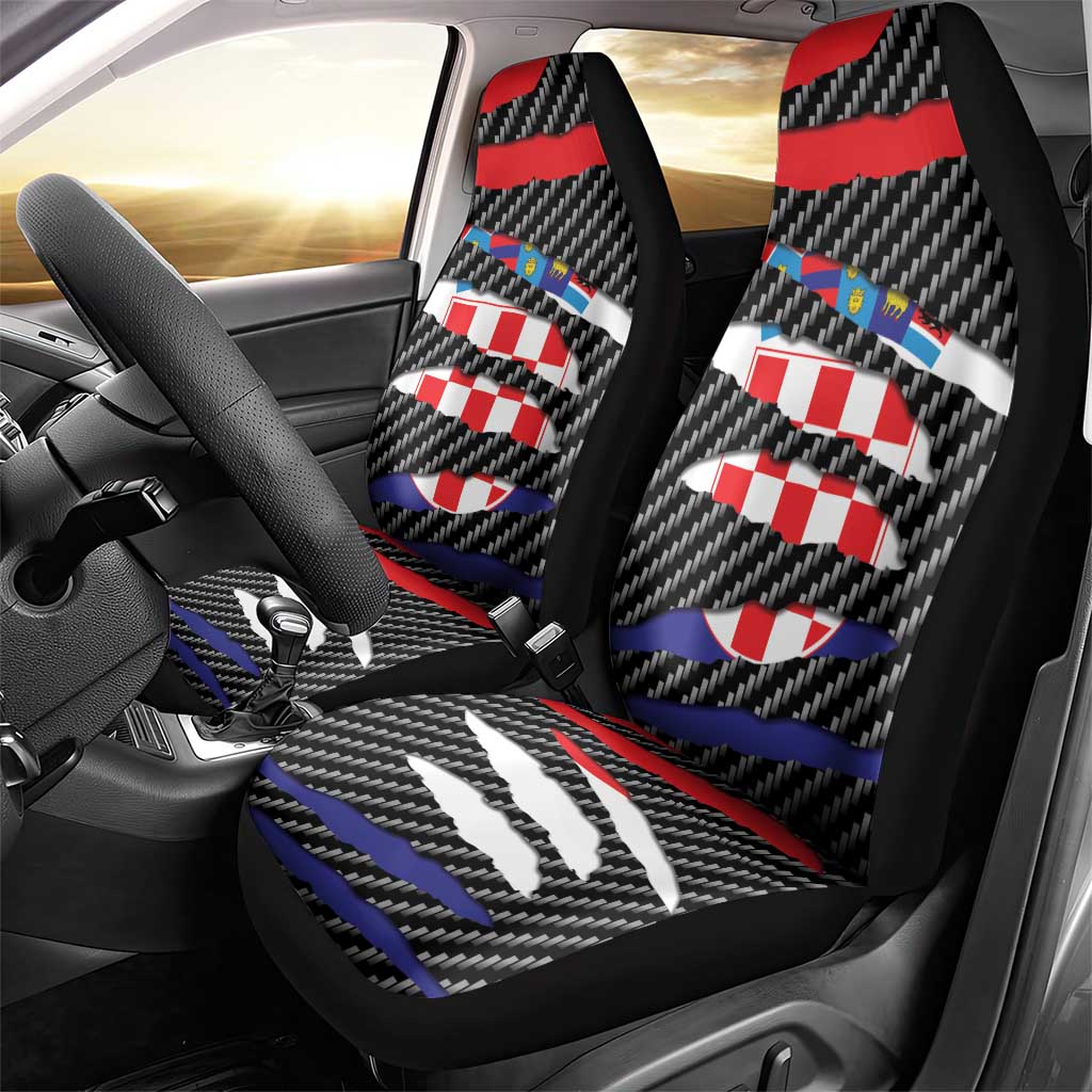 Croatia Beast Car Seat Cover Ripped Flag Graphic - Wonder Print Shop
