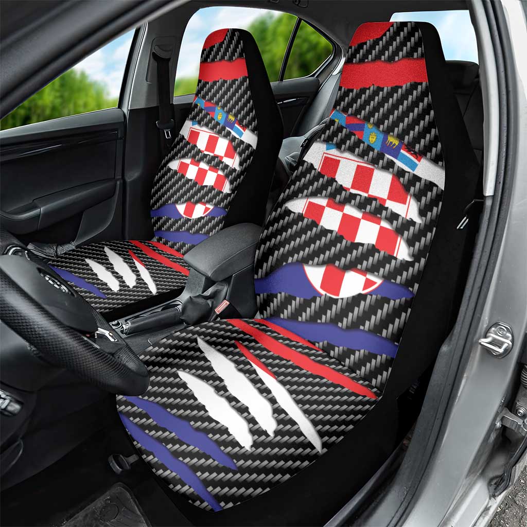 Croatia Beast Car Seat Cover Ripped Flag Graphic - Wonder Print Shop