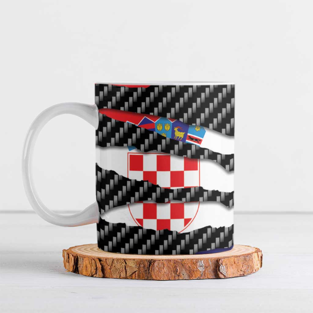 Croatia Beast Ceramic Mug Ripped Flag Graphic - Wonder Print Shop