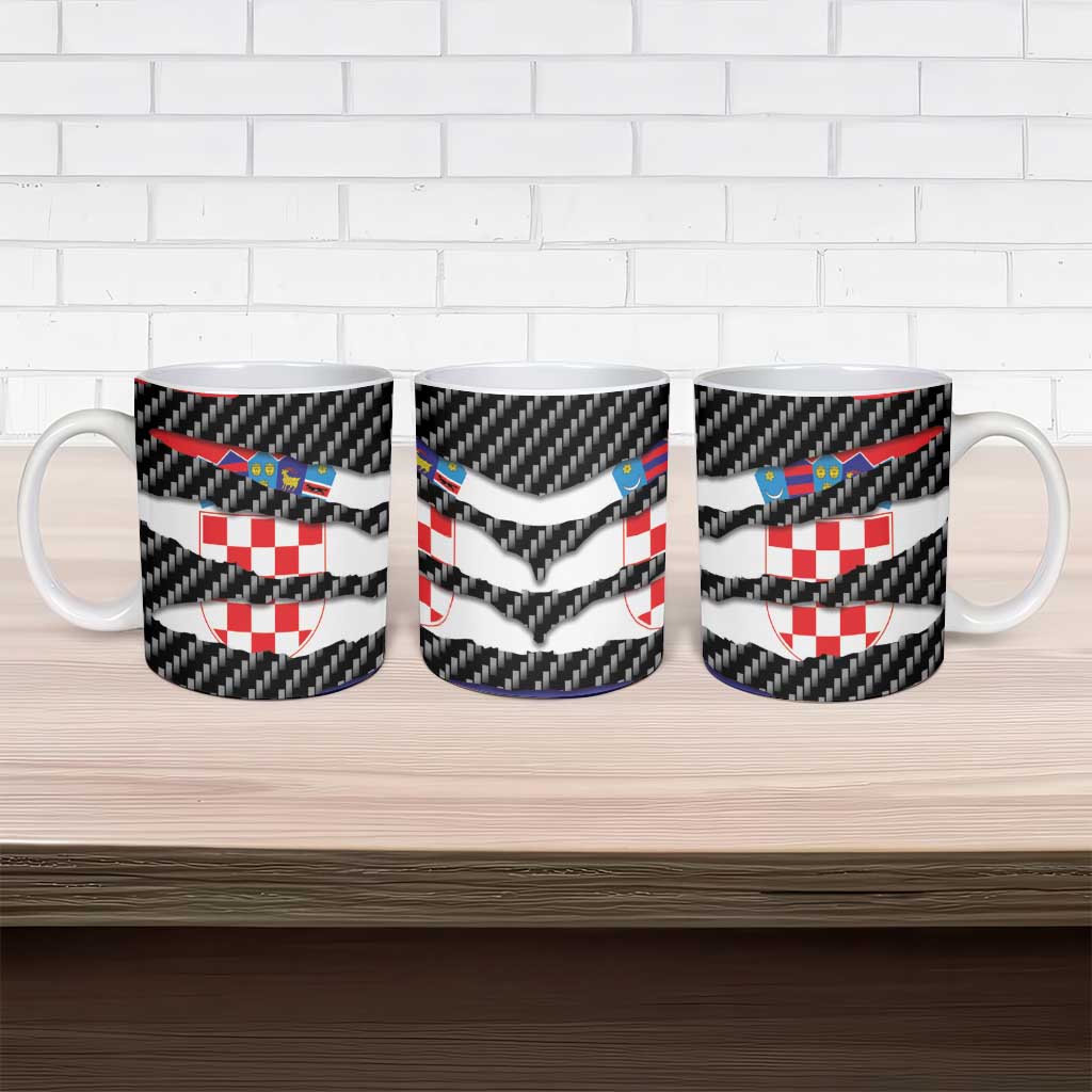 Croatia Beast Ceramic Mug Ripped Flag Graphic - Wonder Print Shop