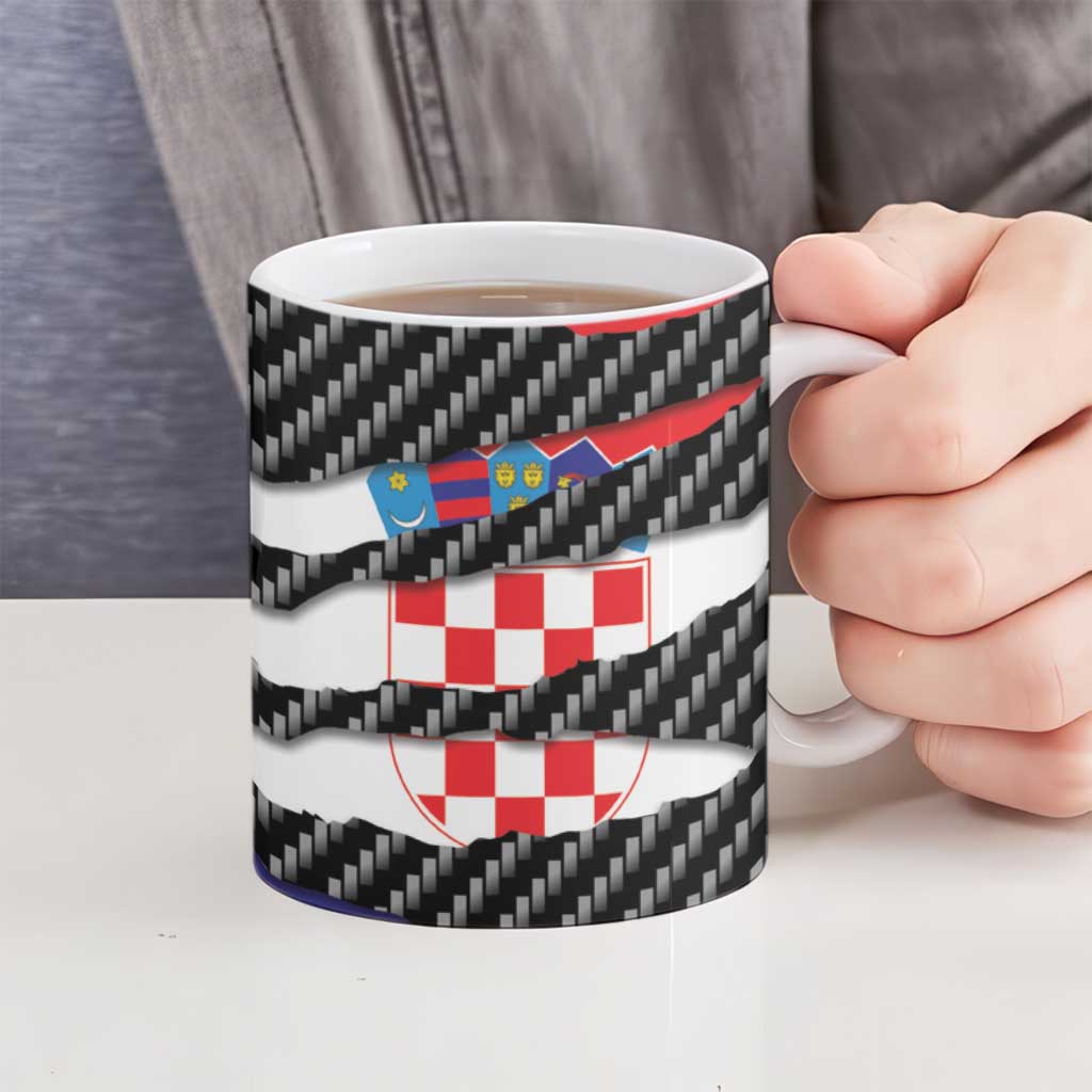 Croatia Beast Ceramic Mug Ripped Flag Graphic - Wonder Print Shop