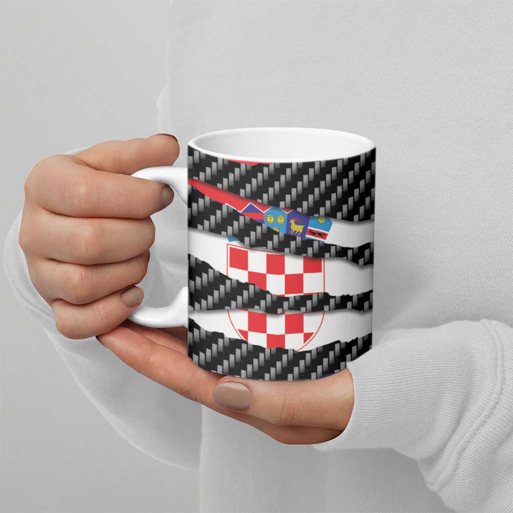 Croatia Beast Ceramic Mug Ripped Flag Graphic - Wonder Print Shop