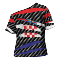 Croatia Beast Cross Shoulder Shirt Ripped Flag Graphic - Wonder Print Shop