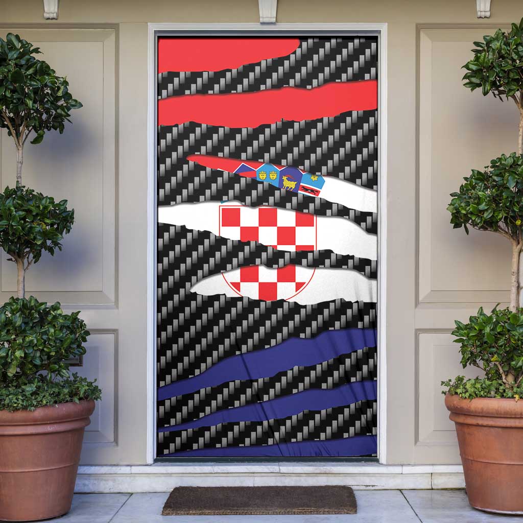 Croatia Beast Door Cover Ripped Flag Graphic - Wonder Print Shop
