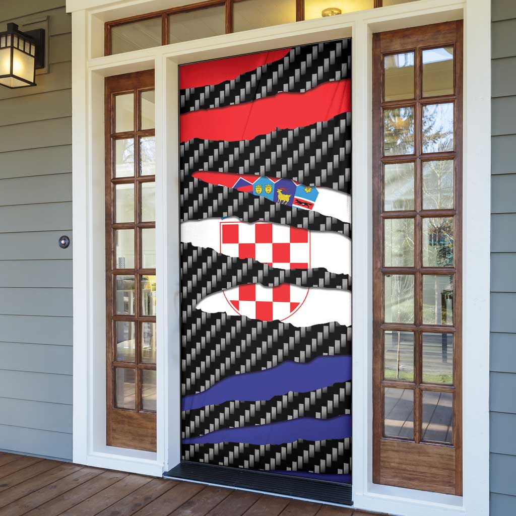 Croatia Beast Door Cover Ripped Flag Graphic - Wonder Print Shop