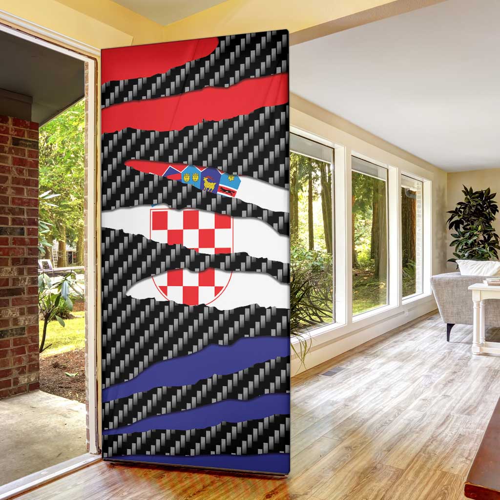 Croatia Beast Door Cover Ripped Flag Graphic - Wonder Print Shop