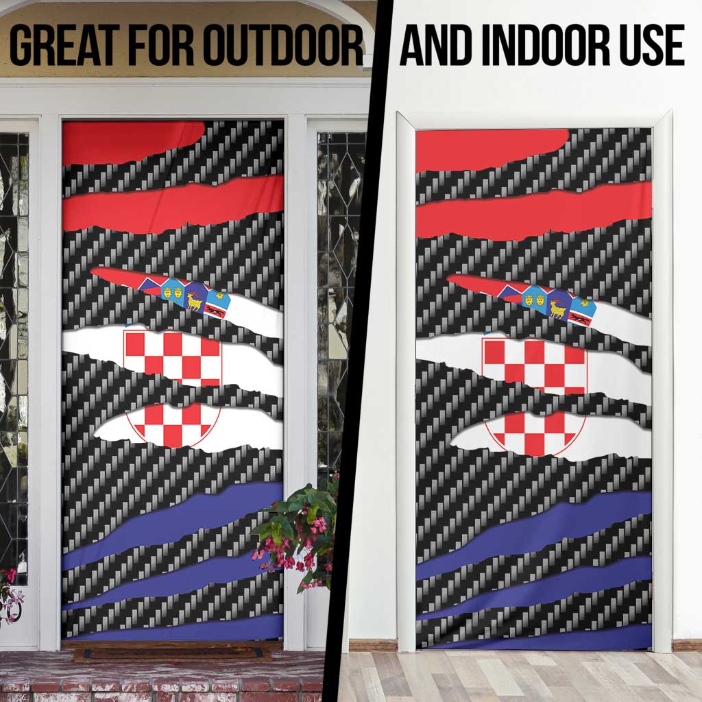 Croatia Beast Door Cover Ripped Flag Graphic - Wonder Print Shop