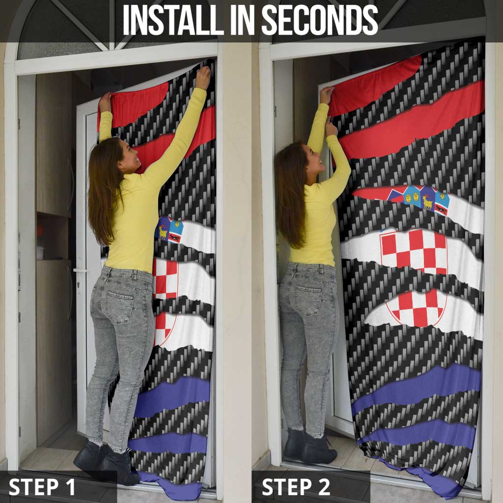 Croatia Beast Door Cover Ripped Flag Graphic - Wonder Print Shop