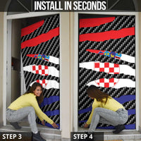 Croatia Beast Door Cover Ripped Flag Graphic - Wonder Print Shop