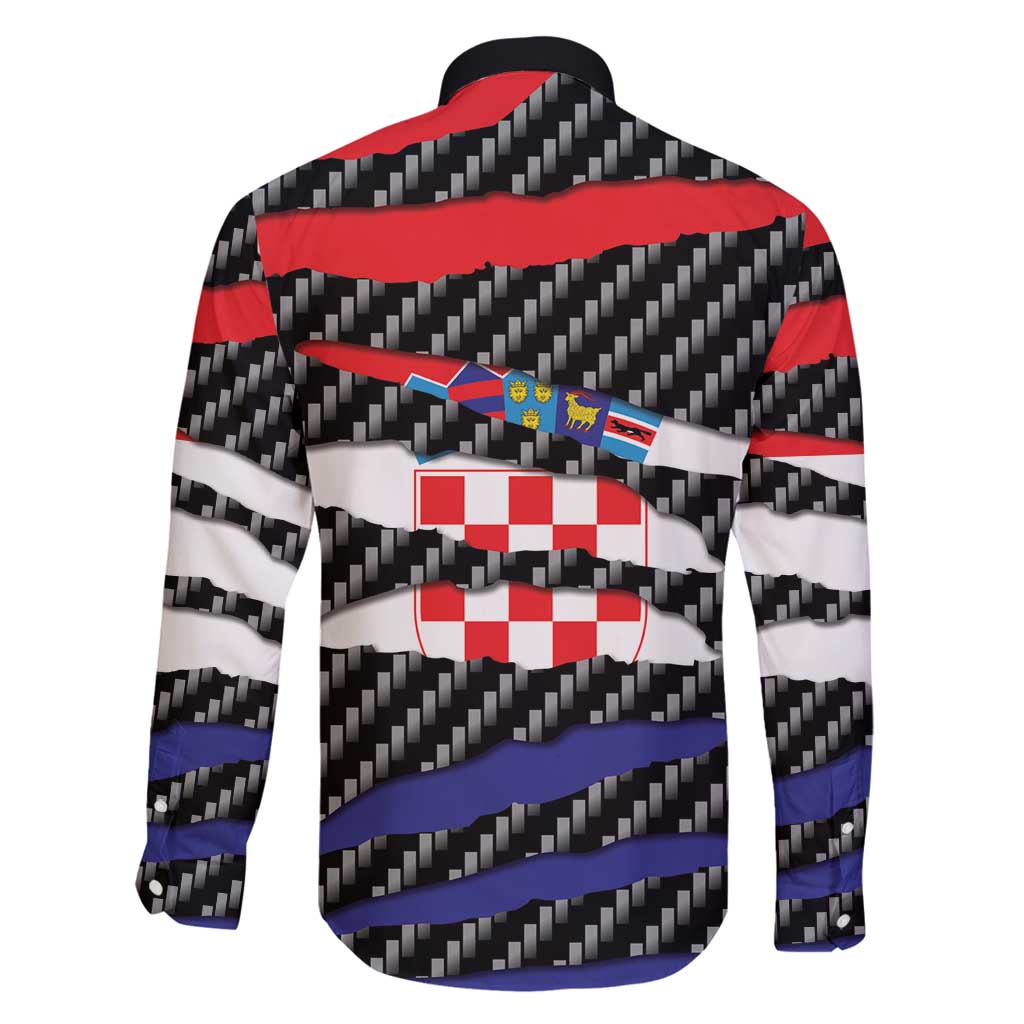 Croatia Beast Family Matching Long Sleeve Bodycon Dress and Hawaiian Shirt Ripped Flag Graphic - Wonder Print Shop