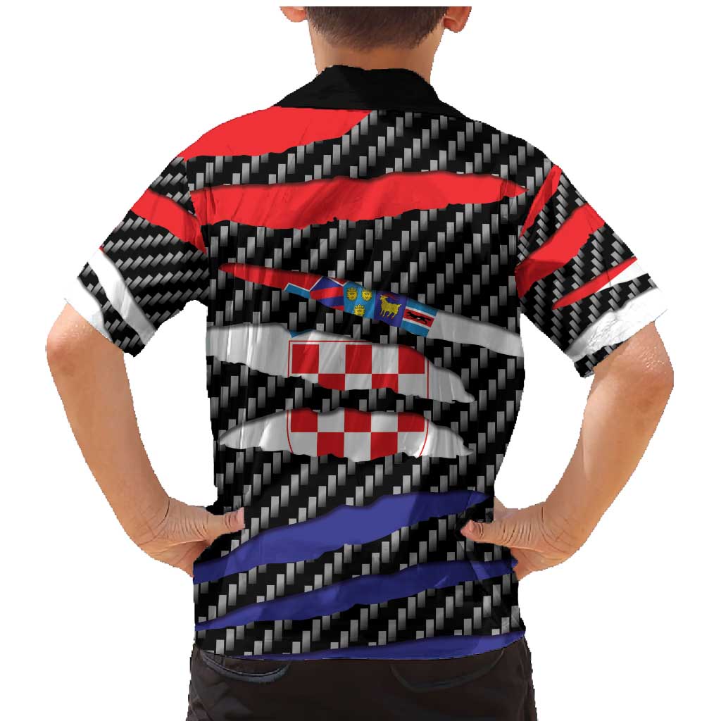 Croatia Beast Family Matching Mermaid Dress and Hawaiian Shirt Ripped Flag Graphic - Wonder Print Shop