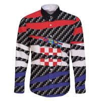 Croatia Beast Family Matching Off The Shoulder Long Sleeve Dress and Hawaiian Shirt Ripped Flag Graphic - Wonder Print Shop