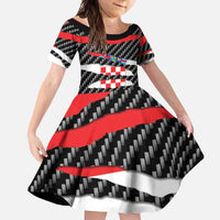 Croatia Beast Family Matching Off Shoulder Maxi Dress and Hawaiian Shirt Ripped Flag Graphic - Wonder Print Shop