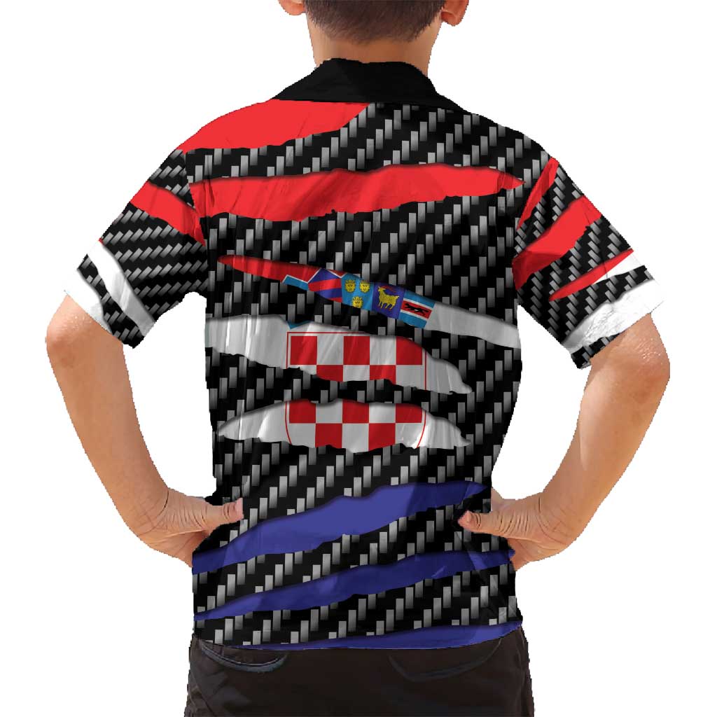 Croatia Beast Family Matching Summer Maxi Dress and Hawaiian Shirt Ripped Flag Graphic - Wonder Print Shop