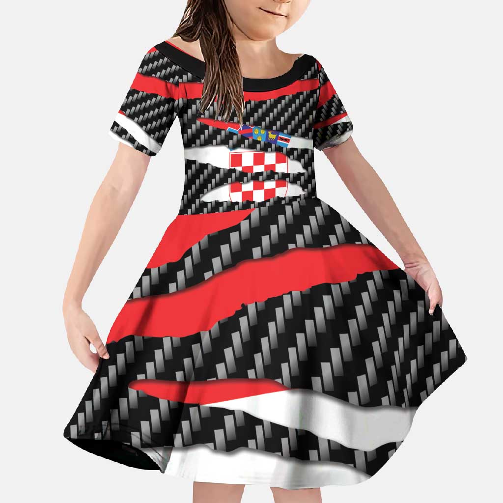 Croatia Beast Family Matching Summer Maxi Dress and Hawaiian Shirt Ripped Flag Graphic - Wonder Print Shop