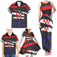 Croatia Beast Family Matching Tank Maxi Dress and Hawaiian Shirt Ripped Flag Graphic - Wonder Print Shop