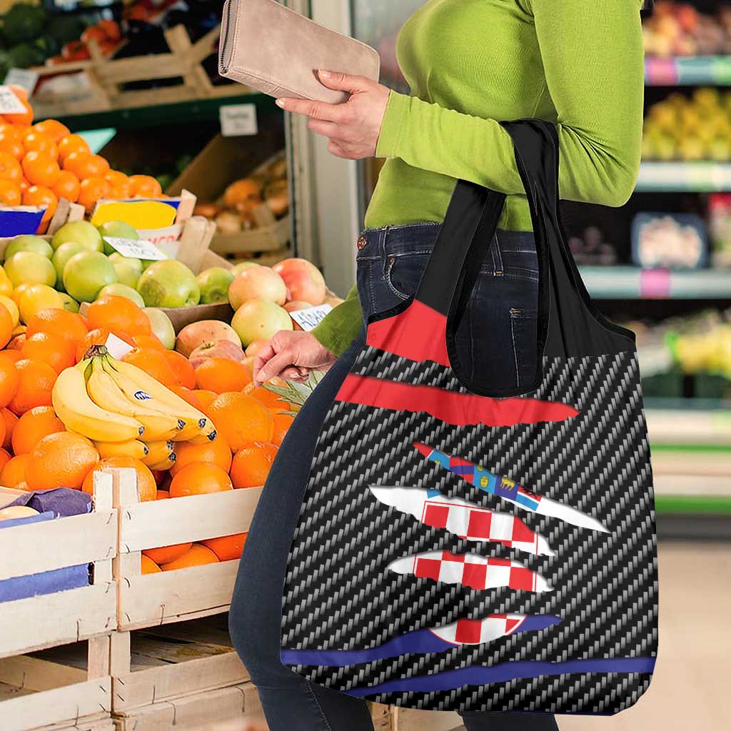 Croatia Beast Grocery Bag Ripped Flag Graphic - Wonder Print Shop
