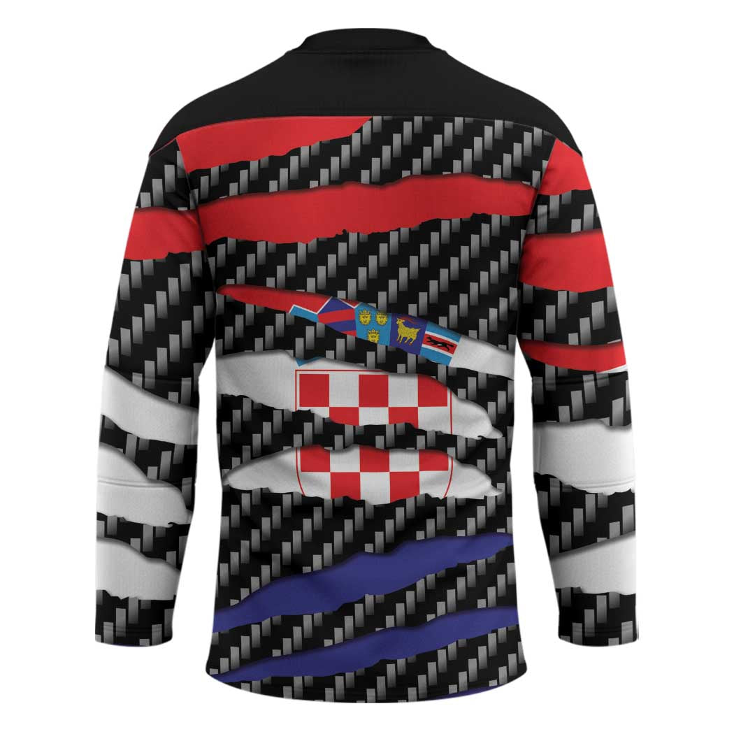 Croatia Beast Hockey Jersey Ripped Flag Graphic - Wonder Print Shop