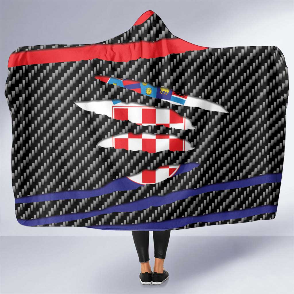 Croatia Beast Hooded Blanket Ripped Flag Graphic - Wonder Print Shop