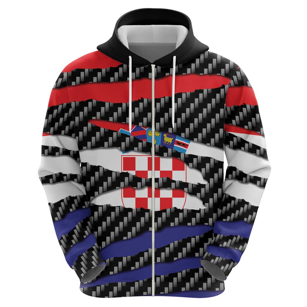 Croatia Beast Hoodie Ripped Flag Graphic - Wonder Print Shop