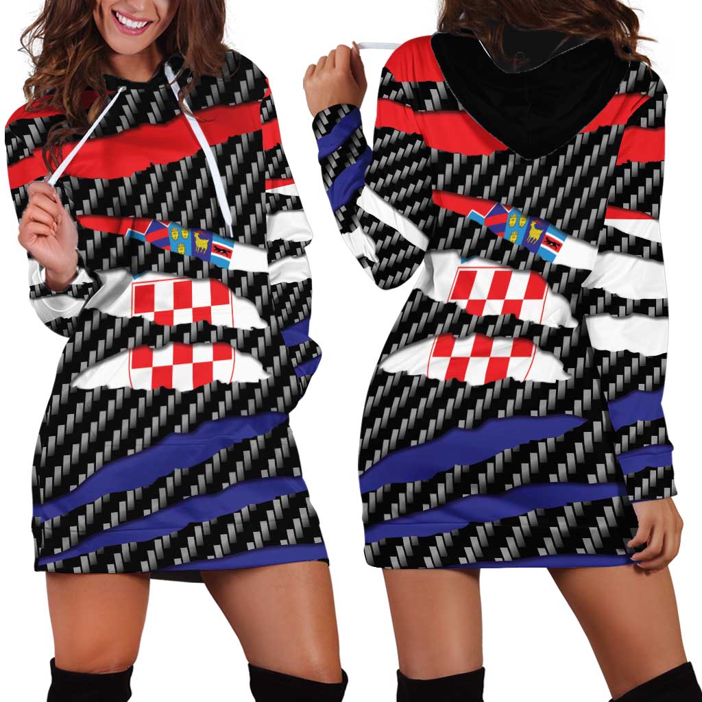 Croatia Beast Hoodie Dress Ripped Flag Graphic - Wonder Print Shop