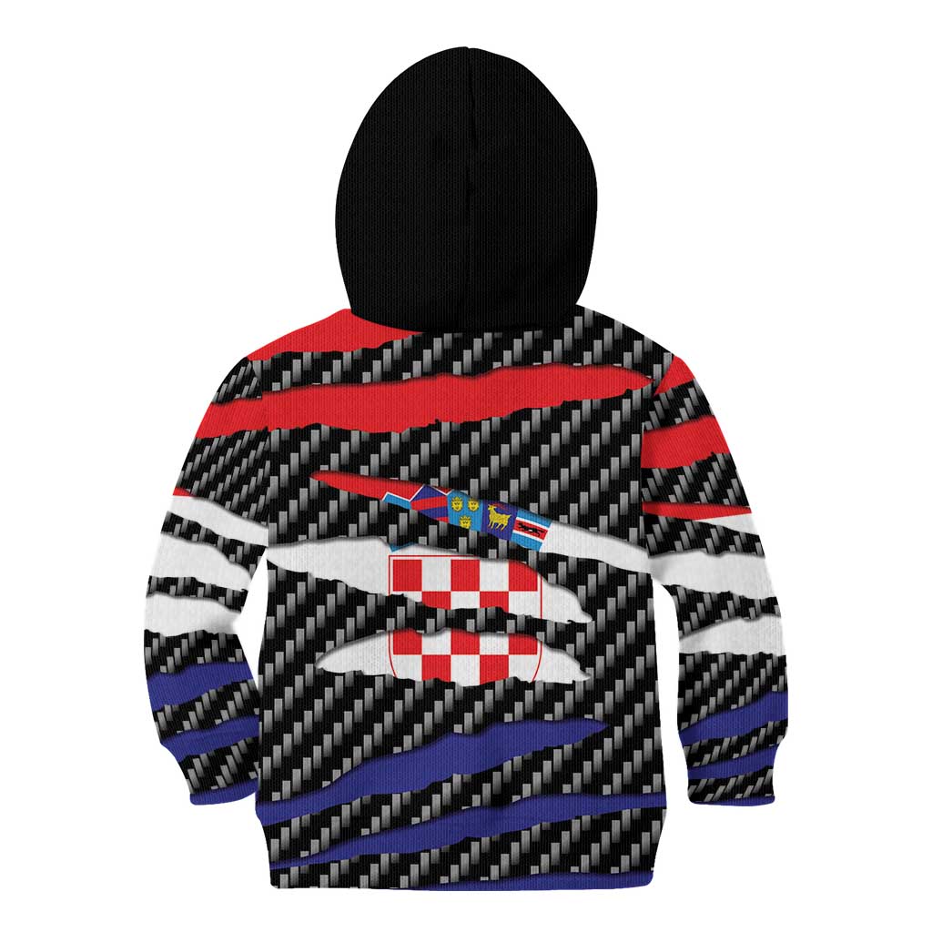 Croatia Beast Kid Hoodie Ripped Flag Graphic - Wonder Print Shop
