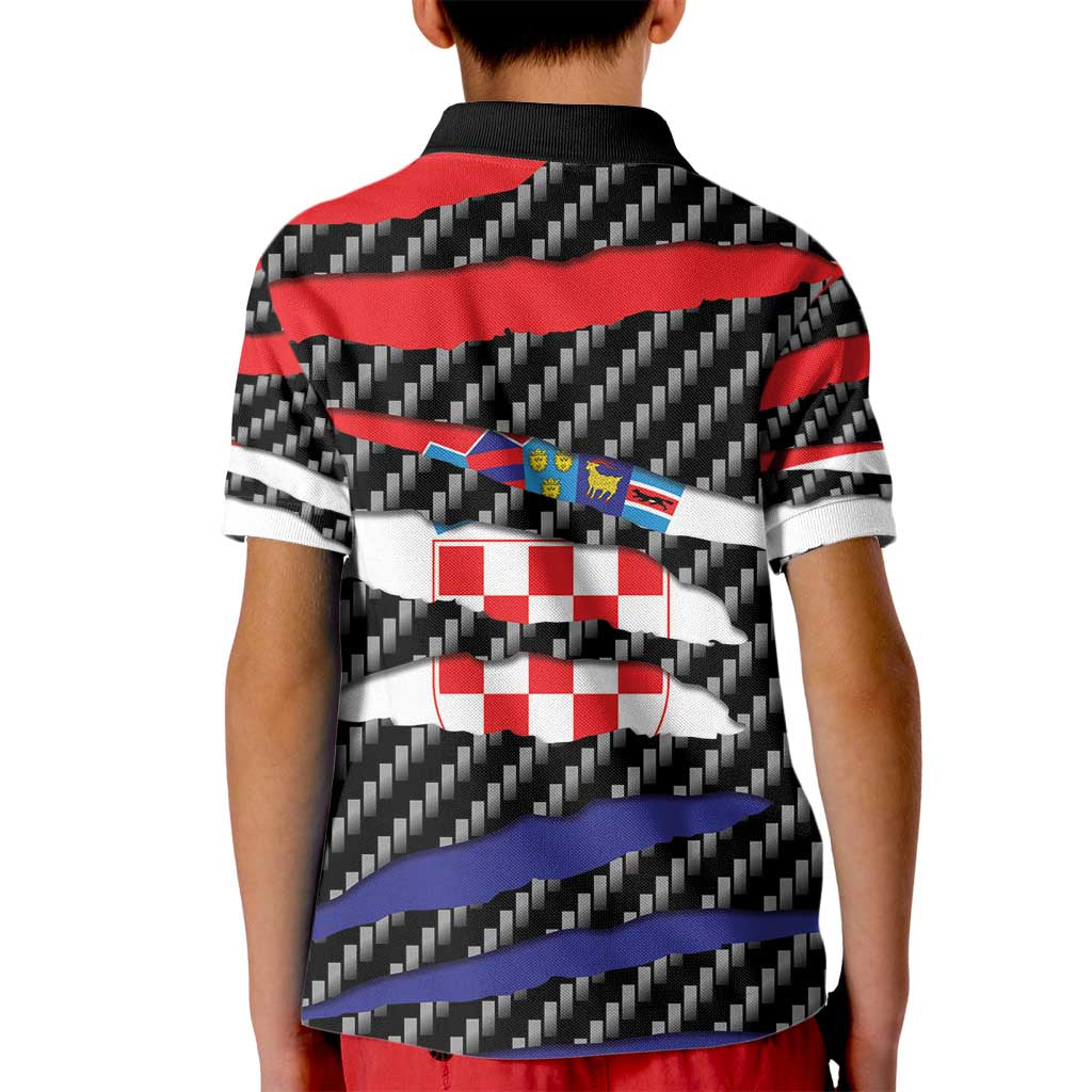 Croatia Beast Kid Polo Shirt Ripped Flag Graphic - Wonder Print Shop