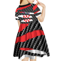 Croatia Beast Kid Short Sleeve Dress Ripped Flag Graphic - Wonder Print Shop