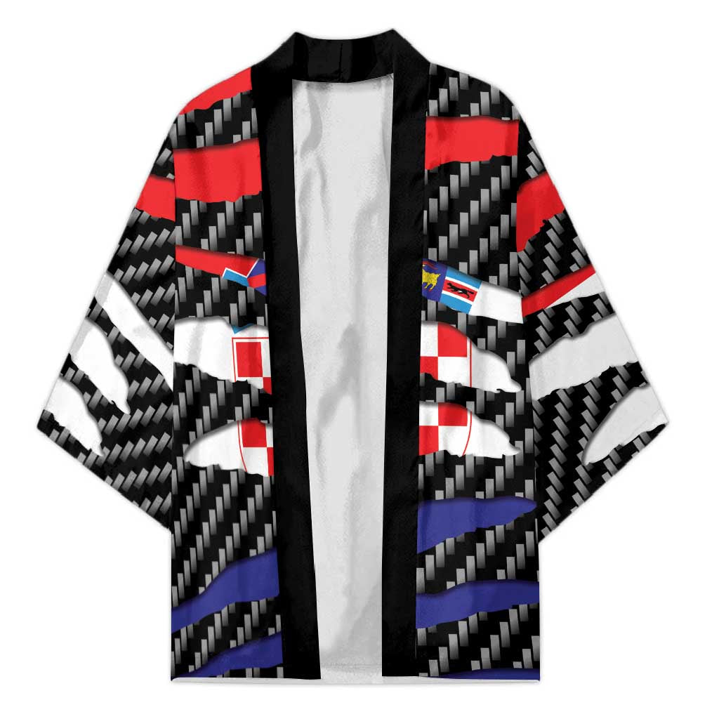Croatia Beast Kimono Ripped Flag Graphic - Wonder Print Shop