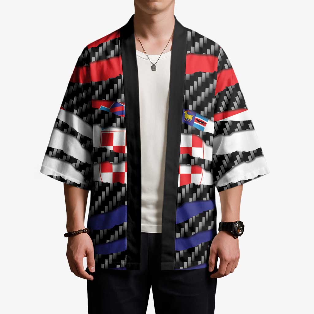 Croatia Beast Kimono Ripped Flag Graphic - Wonder Print Shop
