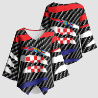 Croatia Beast Kimono Sleeve Blouse Ripped Flag Graphic - Wonder Print Shop