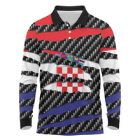 Croatia Beast Long Sleeve Polo Shirt Ripped Flag Graphic - Wonder Print Shop