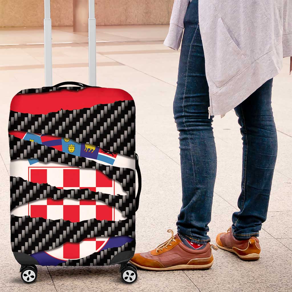 Croatia Beast Luggage Cover Ripped Flag Graphic - Wonder Print Shop
