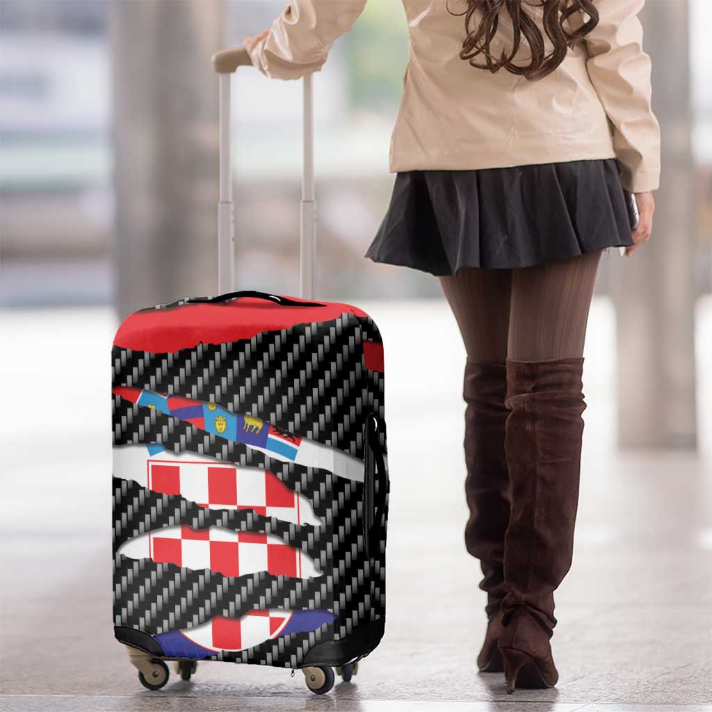 Croatia Beast Luggage Cover Ripped Flag Graphic - Wonder Print Shop