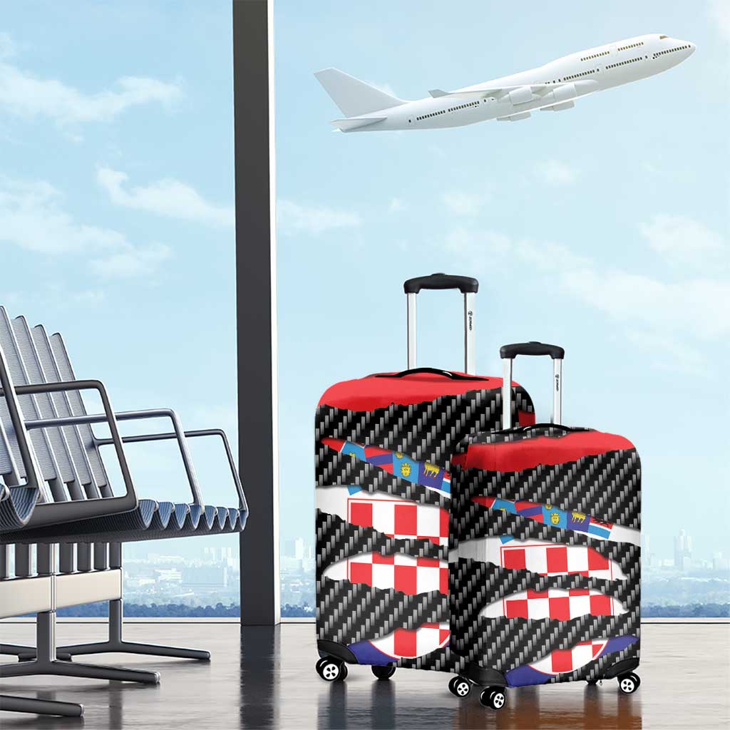 Croatia Beast Luggage Cover Ripped Flag Graphic - Wonder Print Shop