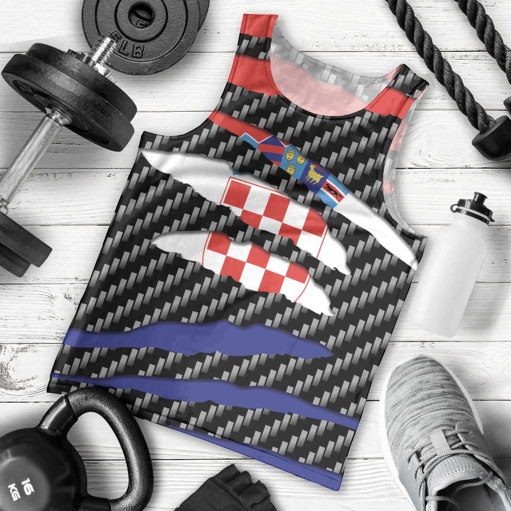 Croatia Beast Men Tank Top Ripped Flag Graphic - Wonder Print Shop