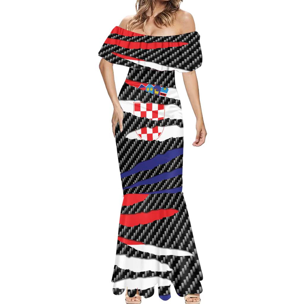 Croatia Beast Mermaid Dress Ripped Flag Graphic - Wonder Print Shop