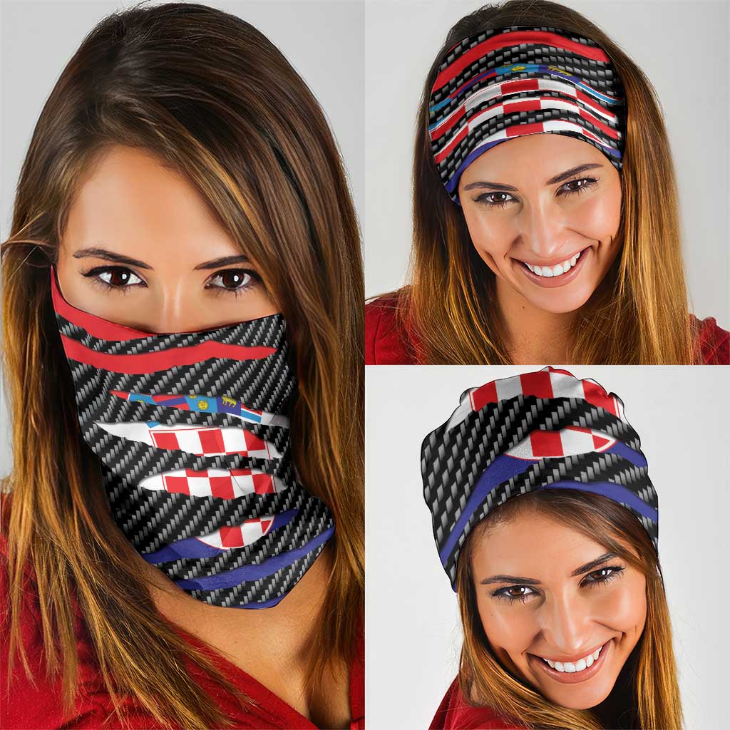 Croatia Beast Neck Gaiter Ripped Flag Graphic - Wonder Print Shop