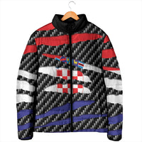 Croatia Beast Padded Jacket Ripped Flag Graphic - Wonder Print Shop