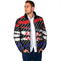 Croatia Beast Padded Jacket Ripped Flag Graphic - Wonder Print Shop
