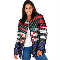 Croatia Beast Padded Jacket Ripped Flag Graphic - Wonder Print Shop