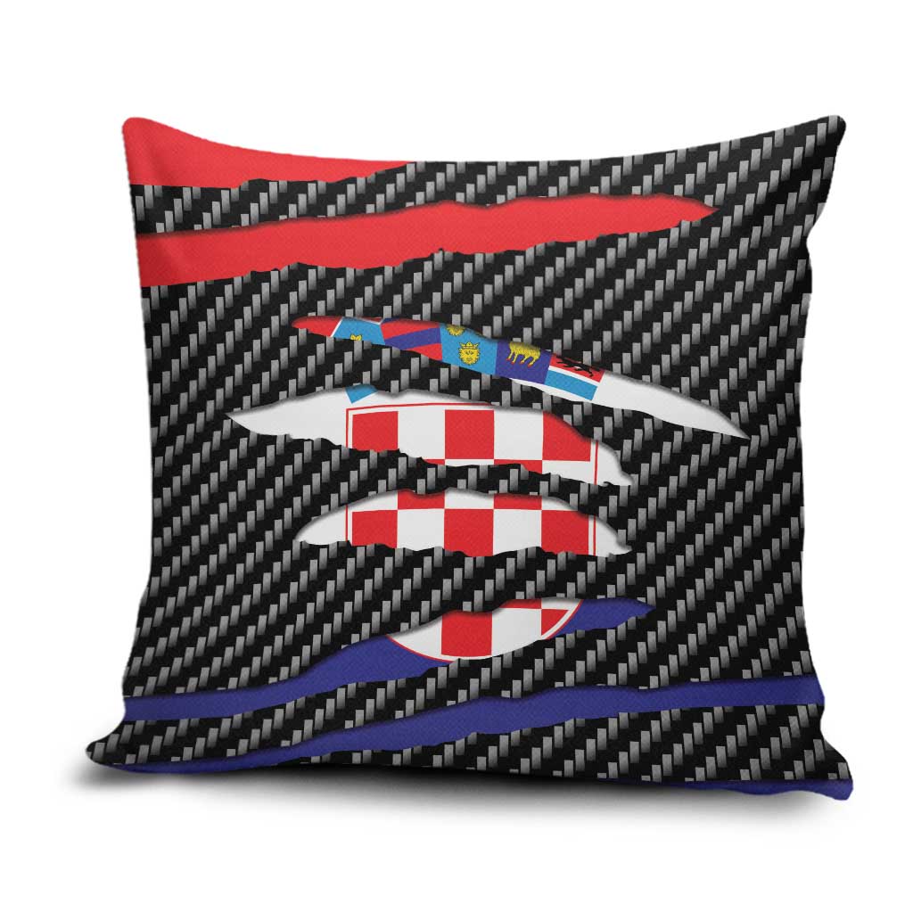 Croatia Beast Pillow Cover Ripped Flag Graphic - Wonder Print Shop