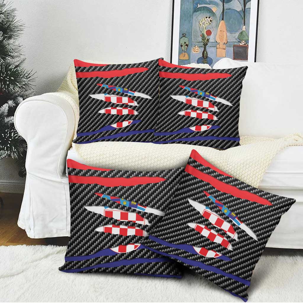 Croatia Beast Pillow Cover Ripped Flag Graphic - Wonder Print Shop