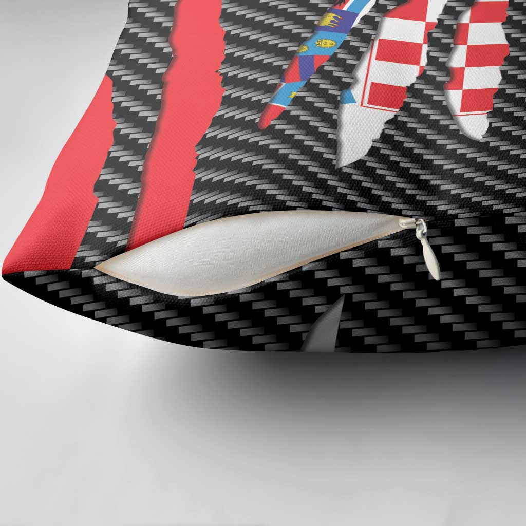 Croatia Beast Pillow Cover Ripped Flag Graphic - Wonder Print Shop