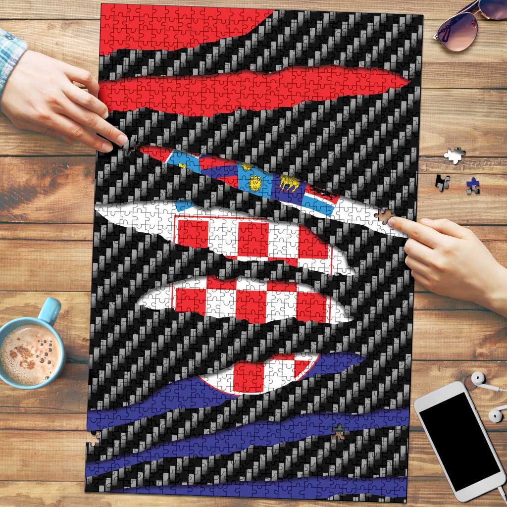Croatia Beast Puzzle Ripped Flag Graphic - Wonder Print Shop