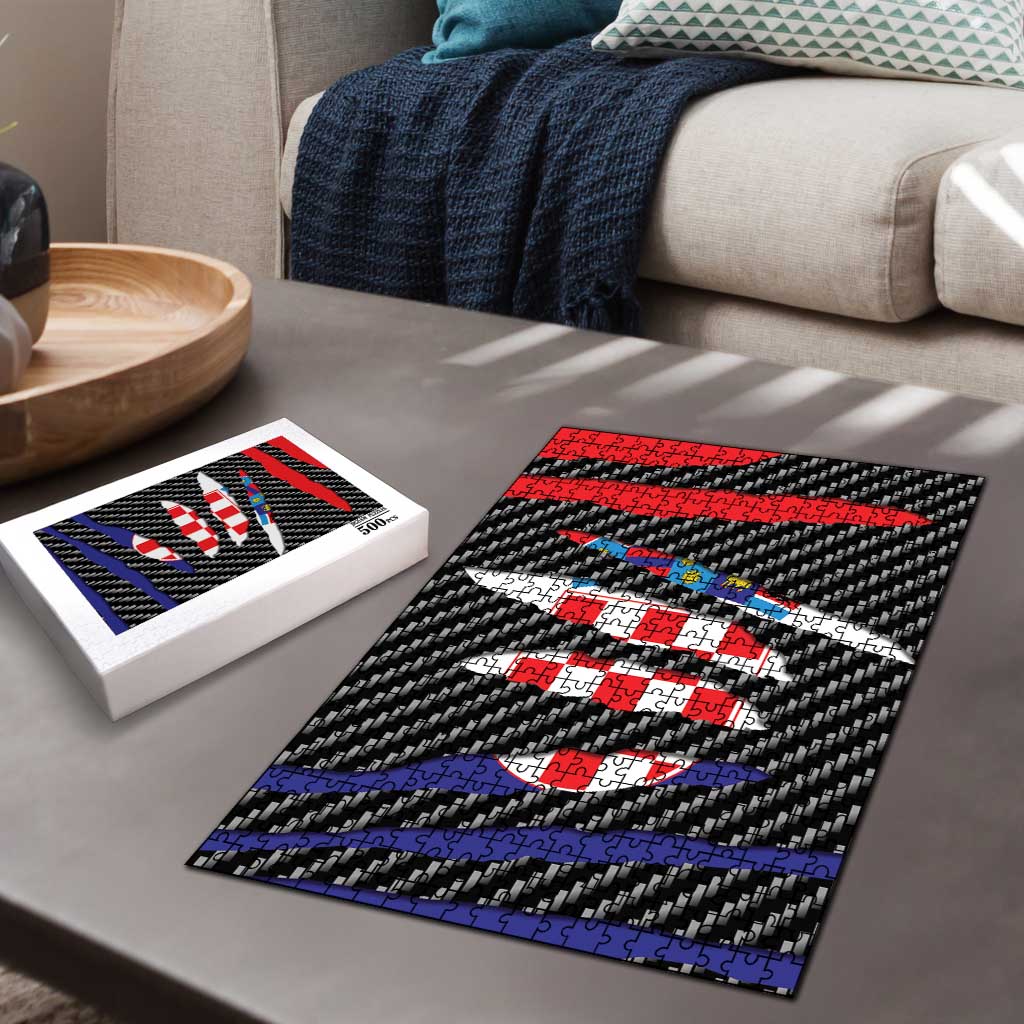 Croatia Beast Puzzle Ripped Flag Graphic - Wonder Print Shop