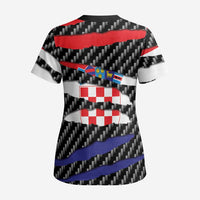Croatia Beast Scrub Top Ripped Flag Graphic - Wonder Print Shop