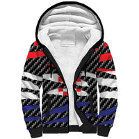 Croatia Beast Sherpa Hoodie Ripped Flag Graphic - Wonder Print Shop