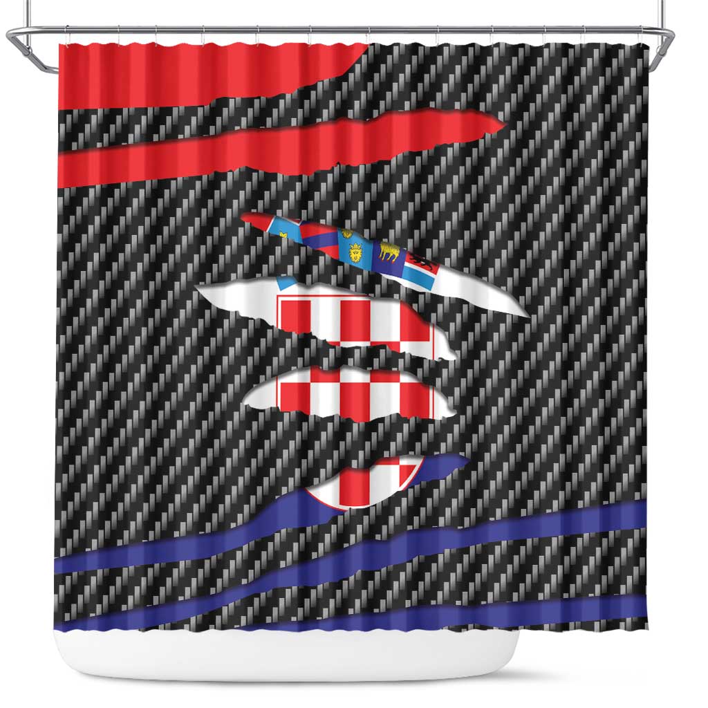 Croatia Beast Shower Curtain Ripped Flag Graphic - Wonder Print Shop