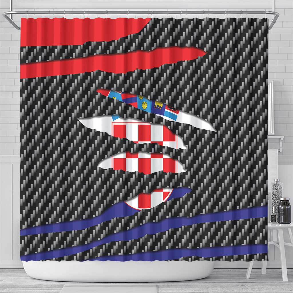 Croatia Beast Shower Curtain Ripped Flag Graphic - Wonder Print Shop